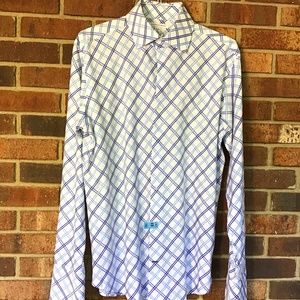 BANANA REPUBLIC Blue and White Woven design in Size XL